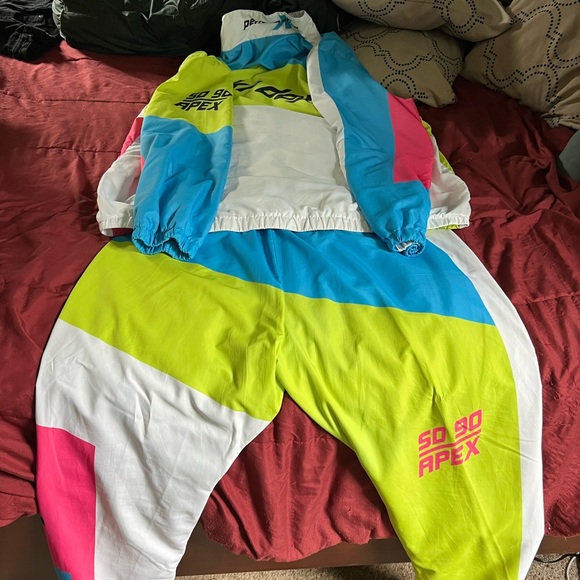 Mens lined 2piece lined wind breaker suit by Dope Sports; sz 2X - Picture 2 of 12